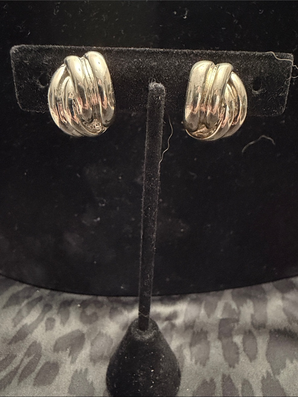 Classic Silver-Tone Knot Clip-On Earrings